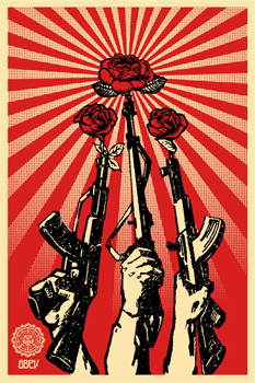 gunsandrosesoffset OBEY _Guns and roses_